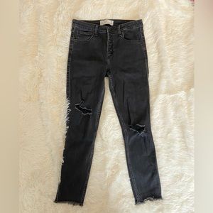 Abercrombie high waist skinny ankle jean, size 30, black
